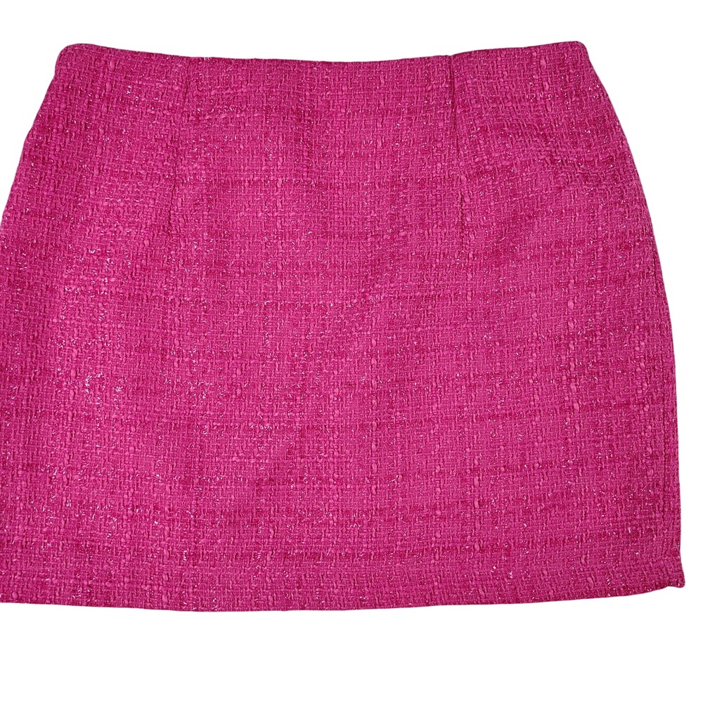 III Pink Tweed Metallic Wool Blend Mini Skirt Size Medium Barbiecore Preppy